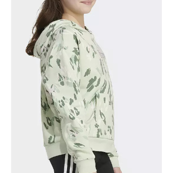 Adidas Girls Printed Hoodie Camo Linen Green Small(7/8)+ NWT - Picture 1 of 8